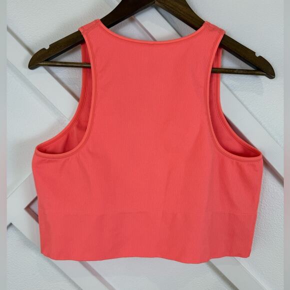 Athleta Aurora Seamless Crop Ribbed Tank Coral Pink Size 1X - Picture 6 of 10